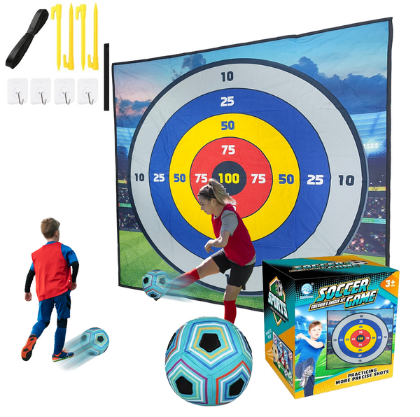 MHM's Ultimate Soccer Bullseye Indoor Outdoor Game Mat - Premium Practice Mat - Ideal Soccer Practice for Home Use (ScoreMax Soccer Bullseye)