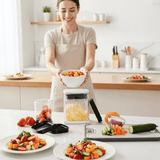 All-in-One French Fry Cutter for Potatoes and Strawberry Slicer – 4 Blade Fruit & Vegetable Slicer, Premium Chopper with Wedge, Garnish, and Strawberry Cutter Cup