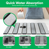 MHM Stone Dish Drying Mat – Volcanic Diatomaceous Earth from Changbai Mountains – Fast-Absorbing, Heat Resistant, Bamboo Rack Included – Eco-Friendly, Minimal Kitchen Drying Mat