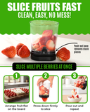 All-in-One French Fry Cutter for Potatoes and Strawberry Slicer – 4 Blade Fruit & Vegetable Slicer, Premium Chopper with Wedge, Garnish, and Strawberry Cutter Cup