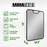 Titanium Cutting Board for Kitchen, Cutting Board Double Sided Food Grade, Pure Titanium and Wheat Straw PP, Easy to Clean Large Size 16”×11