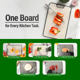 Titanium Cutting Board for Kitchen, Cutting Board Double Sided Food Grade, Pure Titanium and Wheat Straw PP, Easy to Clean Large Size 16”×11