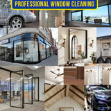 MHM's Window Squeegee for Home – 3-in-1 Window Cleaning Kit with Extendable Handle, Dual Microfiber Pads & Squeegee – Complete Window Cleaning Tool for Shower Doors, Glass, Walls & Mirrors