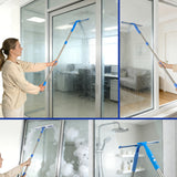 MHM's Window Squeegee for Home – 3-in-1 Window Cleaning Kit with Extendable Handle, Dual Microfiber Pads & Squeegee – Complete Window Cleaning Tool for Shower Doors, Glass, Walls & Mirrors