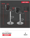 SET of 2 Bar Stools Black PU Leather Modern Hydraulic Swivel Dinning Chair