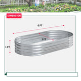 MHM's Premium 6x3x1ft Galvanized Steel Elevated Garden Bed for Healthy Vegetables - Easy Assembly, Sturdy Raised Planter Box