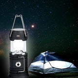 Solar Portable Rechargeable LED Camping Lantern Flashlight Lamp USB Power Bank