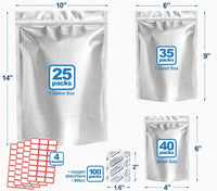 Mylar bags, Resealable Mylar Bags, Mylar Bags for Food Storage, Thick and Easy to Use & Seal 100 Mylar Bags for Food Storage for Grains, Dry Meat, Wheat, Rice, Dry Fruits