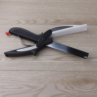 2 In 1 Stainless Steel Multi-Function Kitchen Scissors Knife + Board - ModernKitchenMaker.com