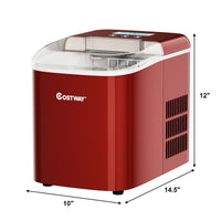 Portable Ice Maker Machine Countertop Residential w/ LCD Display & Ice Scoop Red