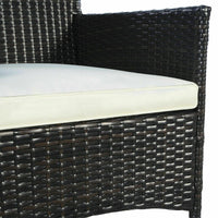 Outdoor Rattan Wicker Dining Seats with Cushions (Set of 2)