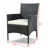 Outdoor Rattan Wicker Dining Seats with Cushions (Set of 2)