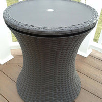 Rattan Wicker Cooler Bar for Outdoor Patio Furniture with 7.5 Gallons