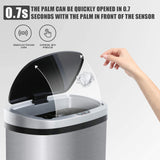 Touchless Trash Can Automatic Touch Free Kitchen Trash Can 13 Gallons Stainless Steel