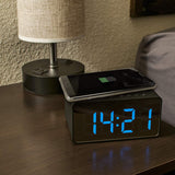 Wireless Charging Radio Clock Alarm Clock with Bluetooth Speakers - ModernKitchenMaker.com