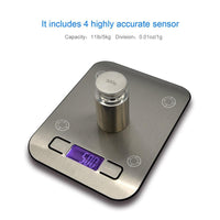 Multi-function Digital Food Kitchen Scale, Stainless Steel w/ LCD Display - ModernKitchenMaker.com