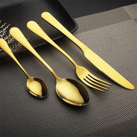 Rainbow Silverware Stainless Steel Silverware Dinner Set with Knife Fork and Spoons - ModernKitchenMaker.com