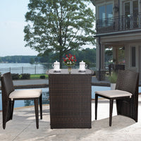 Outdoor Wicker Patio Set Stores Away Easily (3 Piece) - ModernKitchenMaker.com